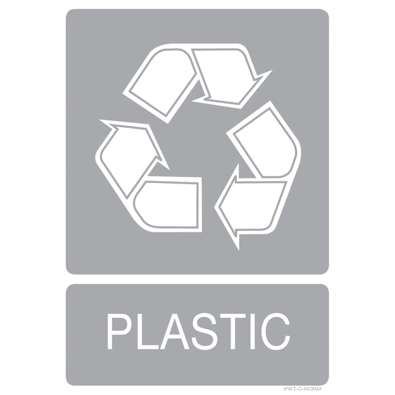 Pictogram recyclage plastiek grijs wit