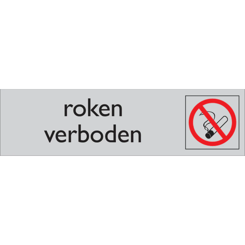 Pictogram roken verboden tekst rood grijs zelfklevende pvc
