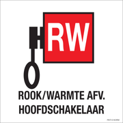 Pictogram rook warmte afvoer hoofdschakelaar rood wit