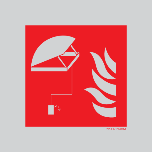 Pictogram rookluik rood wit aluminium