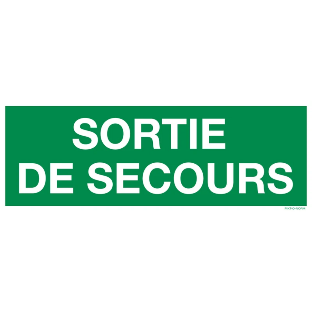 Pictogram Franstalig sortie de secours groen wit