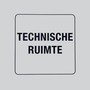 Pictogram technische ruimte zwart wit aluminium