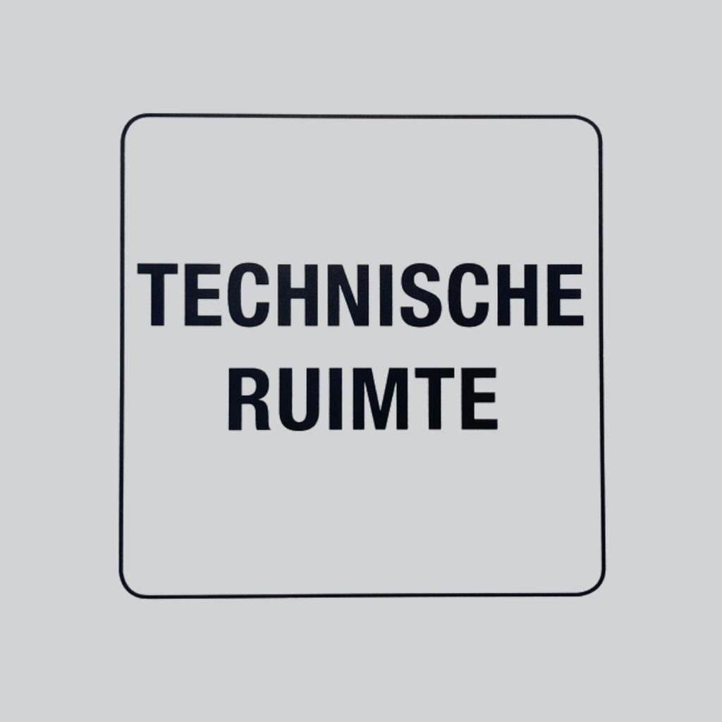 Pictogram technische ruimte zwart wit aluminium