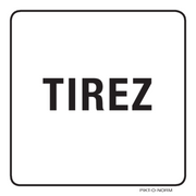 Pictogram Franstalig tirez tekst zwart wit