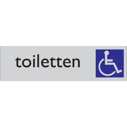 Pictogram toilet mindervaliden tekst blauw grijs zelfklevende pvc