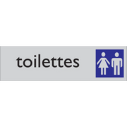 Pictogram toilettes hommes et dames tekst blauw grijs zelfklevende pvc
