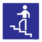 Pictogram trappen blauw wit