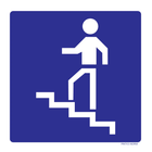 Pictogram trappen blauw wit