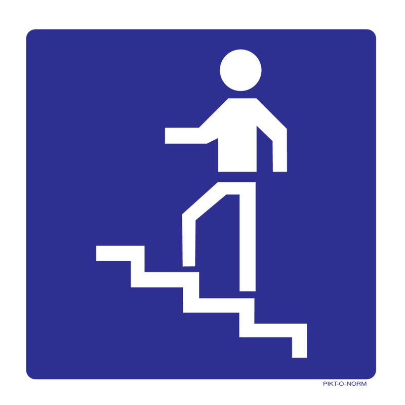Pictogram trappen blauw wit