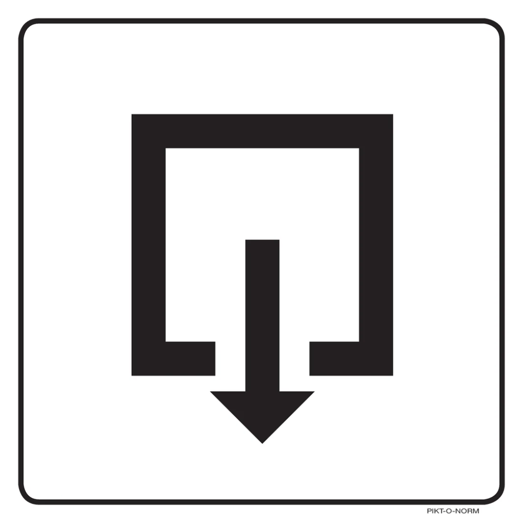 Pictogram uitgang binnen draaiend zwart wit