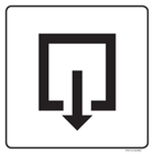 Pictogram uitgang binnen draaiend zwart wit