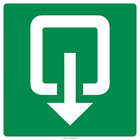 Pictogram uitgang buiten-draaiend groen wit