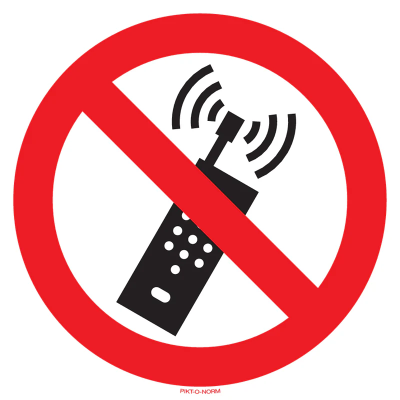 Pictogram verboden gsm rood wit volgens ISO 7010