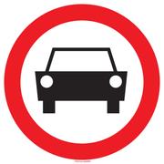 Pictogram verboden auto rood wit