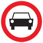 Pictogram verboden auto rood wit