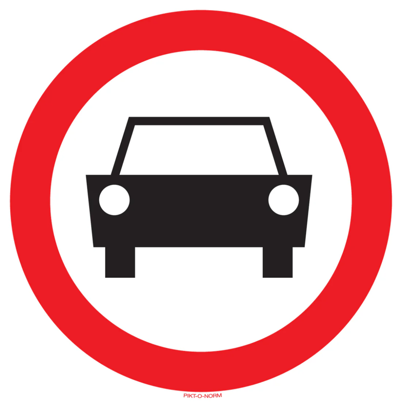 Pictogram verboden auto rood wit