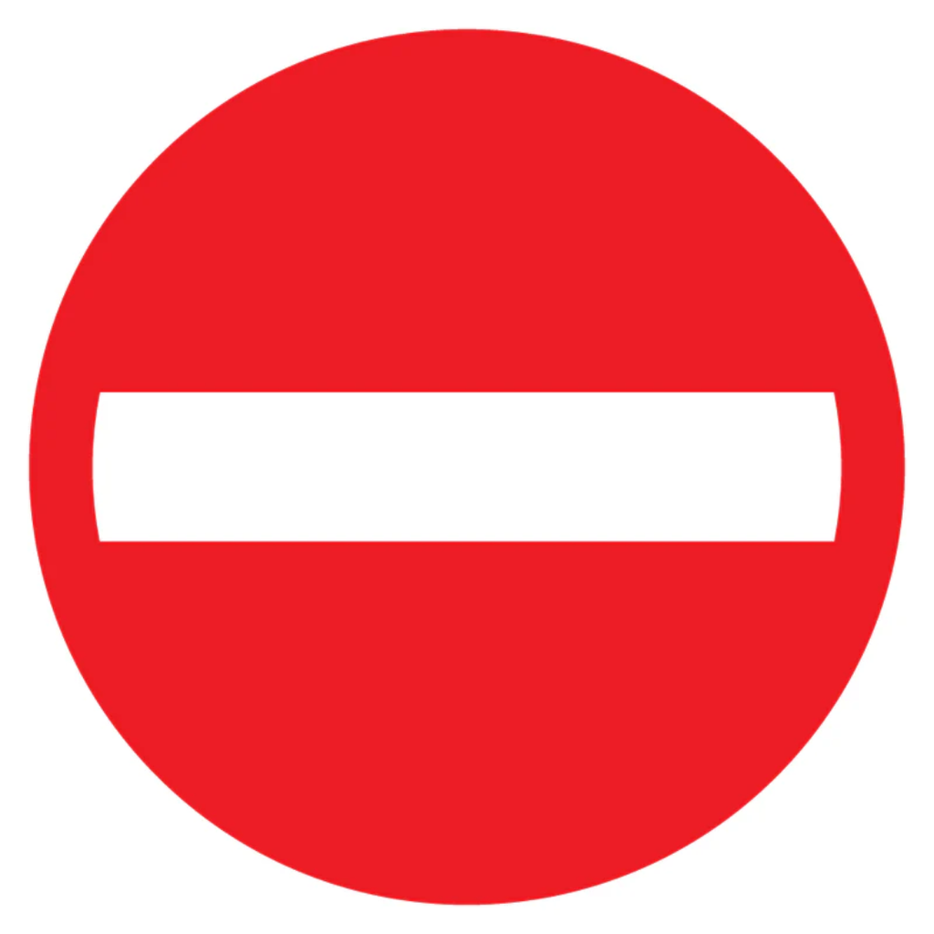 Pictogram verboden eenrichting rood wit