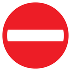 Pictogram verboden eenrichting rood wit