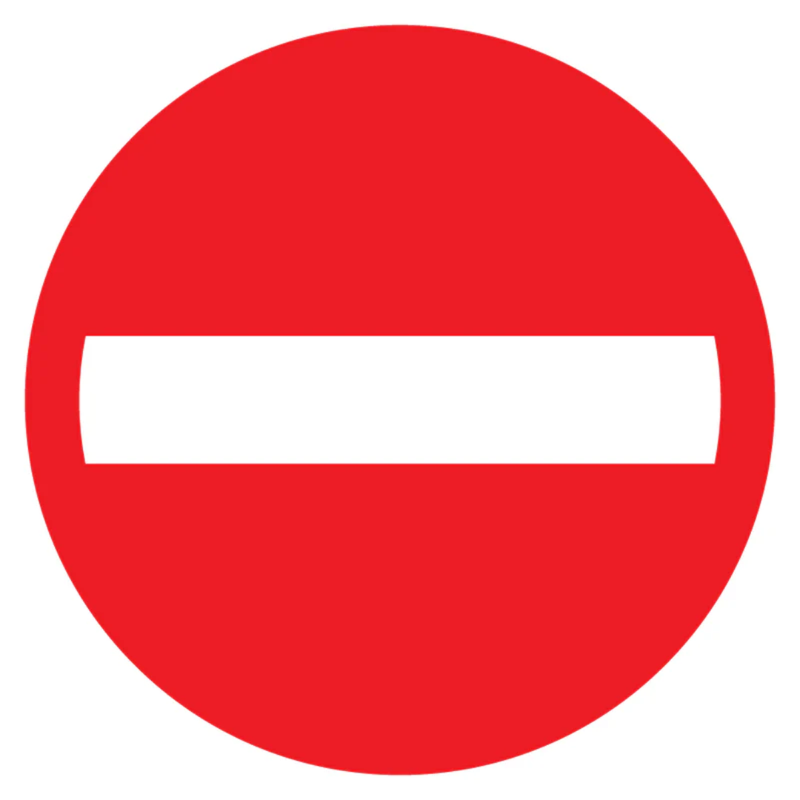 Pictogram verboden eenrichting rood wit