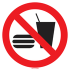 Pictogram verboden te eten rood wit volgens ISO 7010