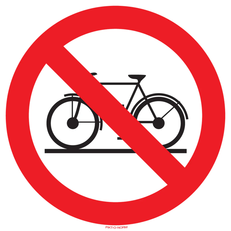 Pictogram verboden fiets rood wit