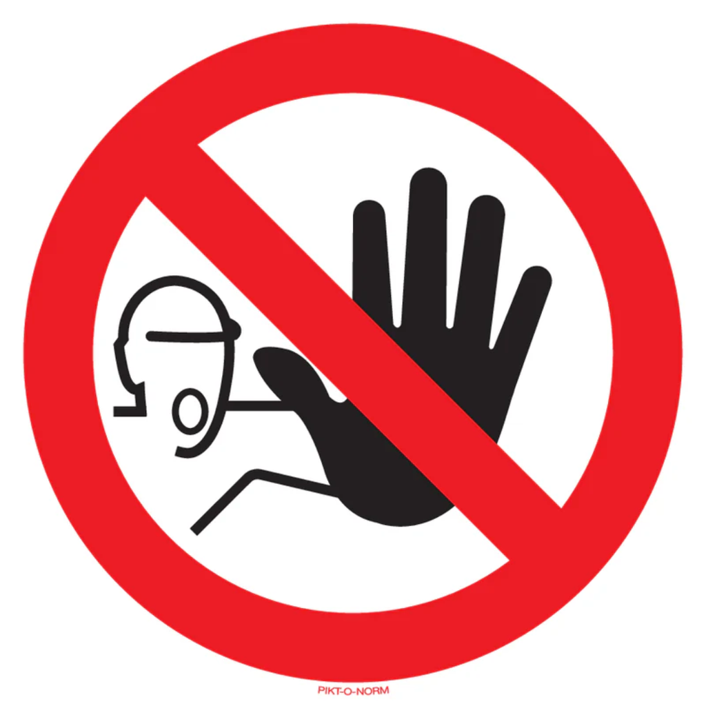 Pictogram verboden toegang voor onbevoegden rood wit