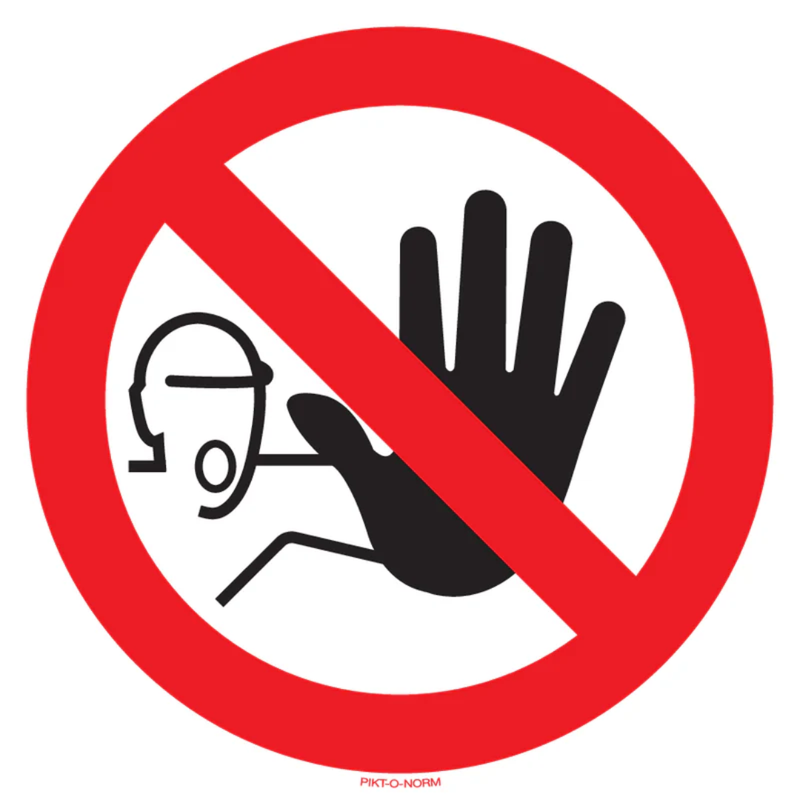 Pictogram verboden toegang voor onbevoegden rood wit