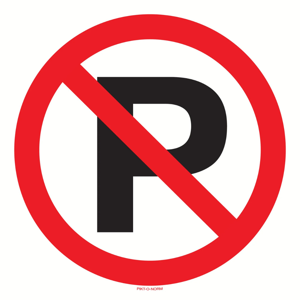 Pictogram verboden te parkeren rood wit
