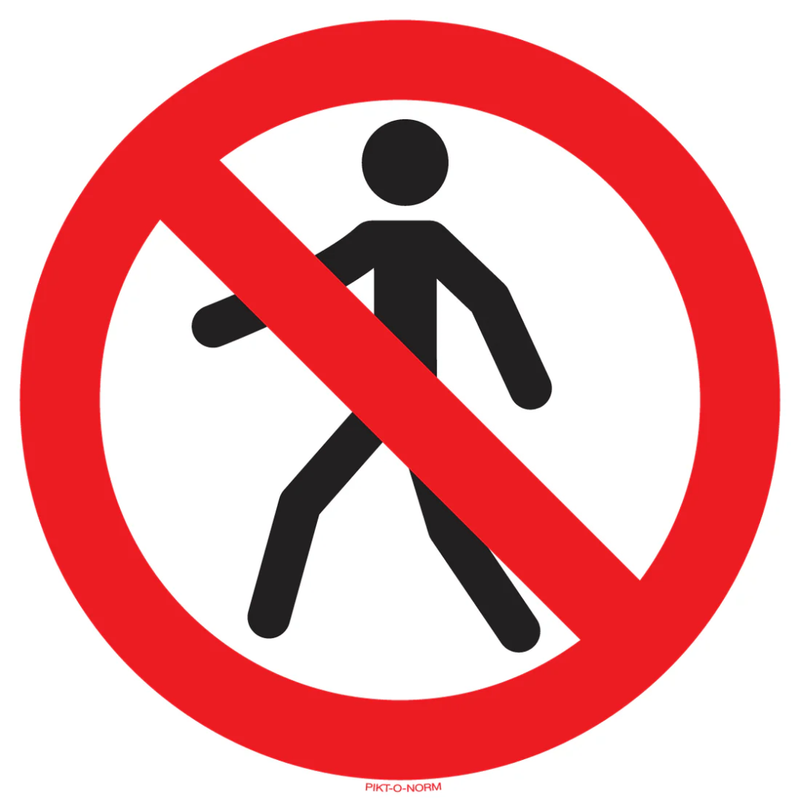 Pictogram verboden voor personen rood wit volgens ISO 7010