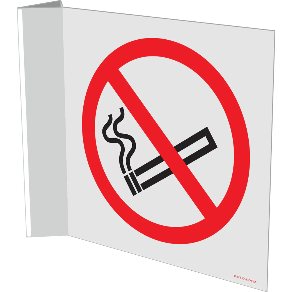 Pictogram verboden roken rood wit pvc haaks gemonteerd volgens ISO 7010