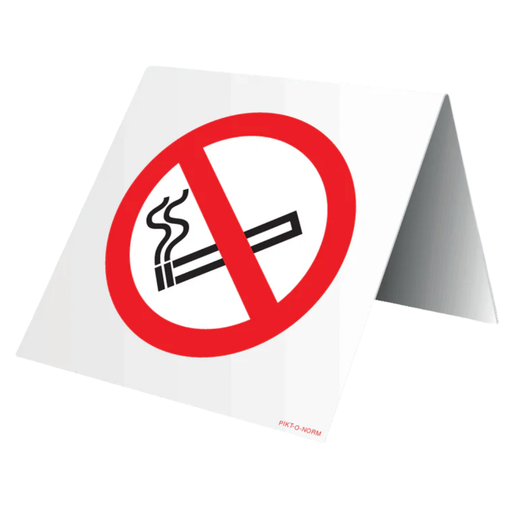Pictogram verboden roken rood wit tafelstaander volgens ISO 7010