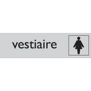 Pictogram Franstalig vestiaire dames tekst zwart grijs zelfklevende pvc