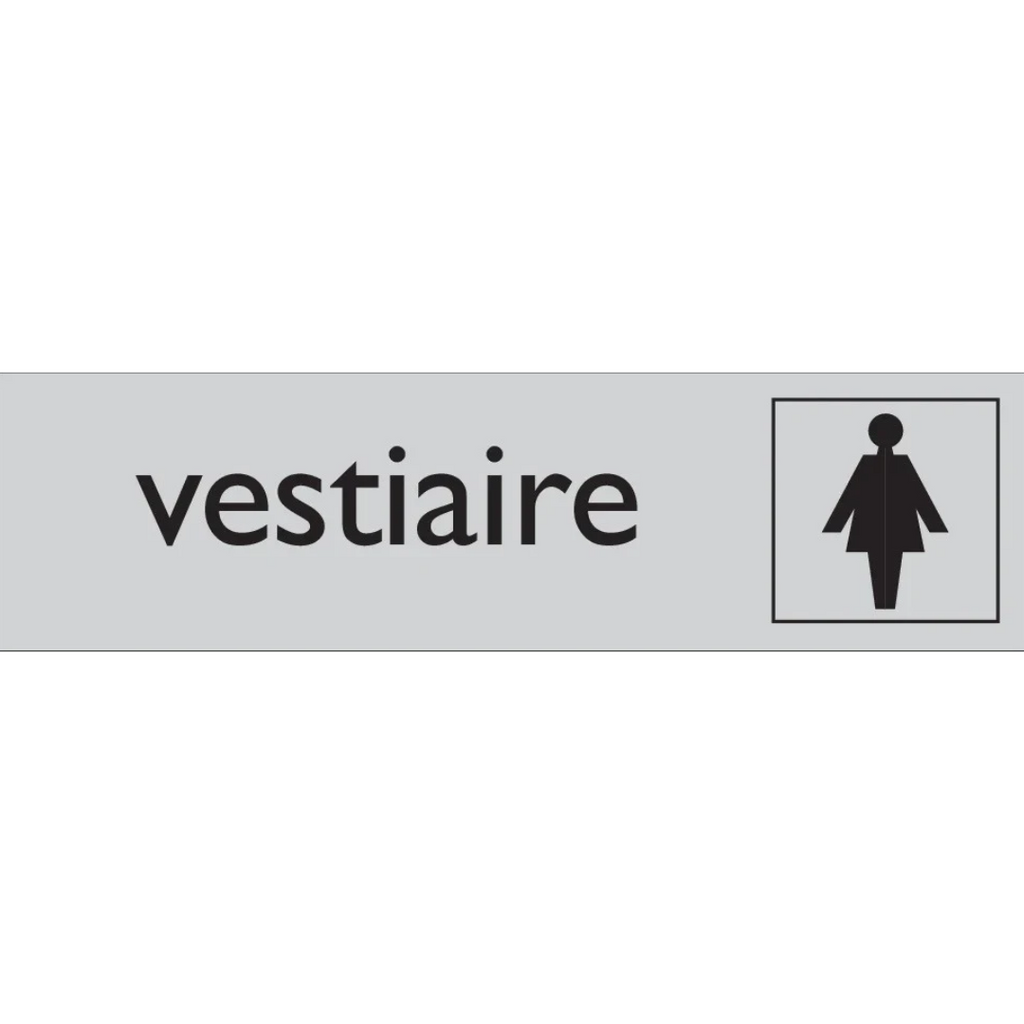 Pictogram Franstalig vestiaire dames tekst zwart grijs zelfklevende pvc