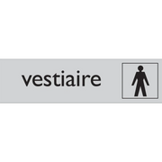 Pictogram Franstalig vestiaire hommes tekst zwart grijs zelfklevende pvc