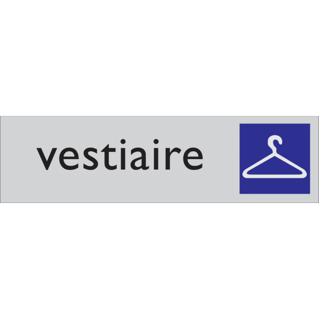 Pictogram vestiaire tekst blauw grijs zelfklevende pvc