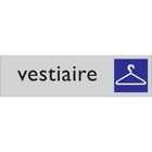 Pictogram vestiaire tekst blauw grijs zelfklevende pvc