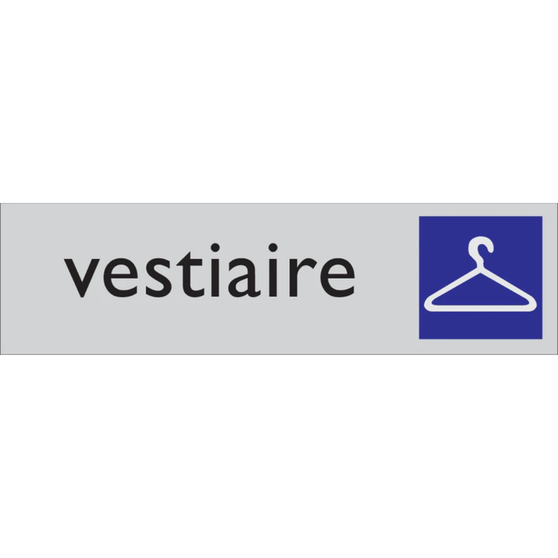 Pictogram vestiaire tekst blauw grijs zelfklevende pvc
