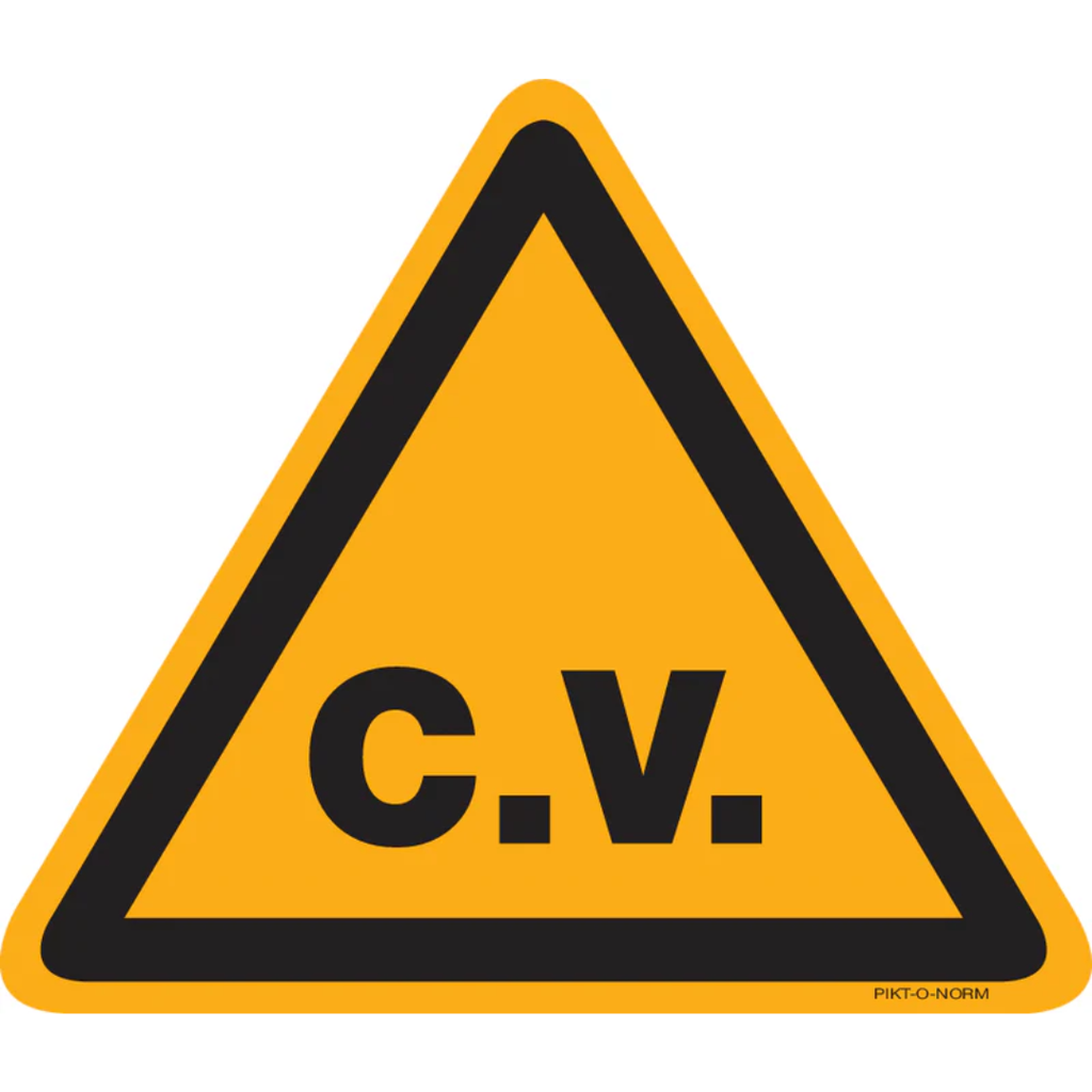 Pictogram waarschuwing cv geel zwart