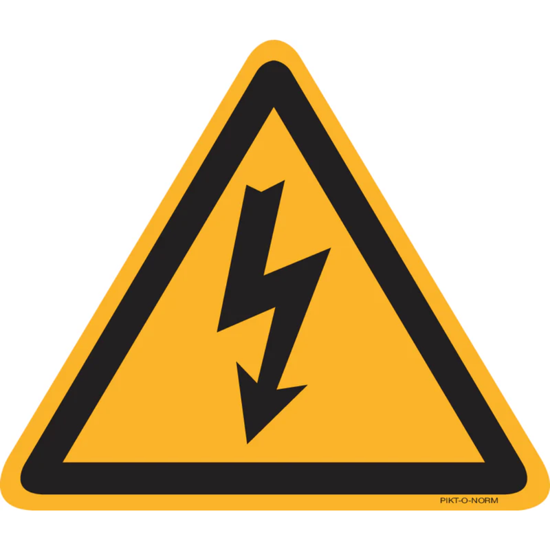 Pictogram waarschuwing elektriciteit geel zwart volgens ISO 7010