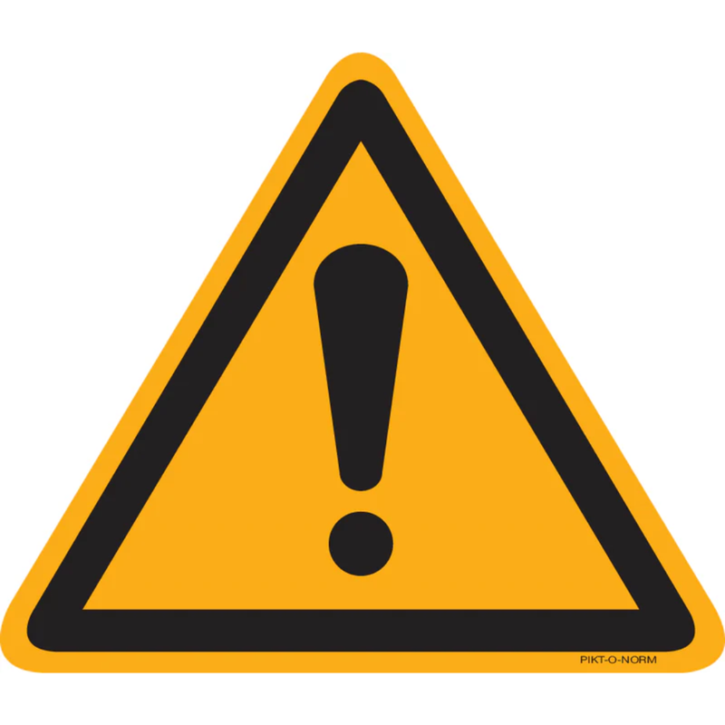 Pictogram waarschuwing gevaarlijke situaties geel zwart volgens ISO 7010