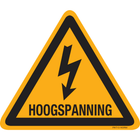 Pictogram waarschuwing hoogspanning geel zwart volgens ISO 7010