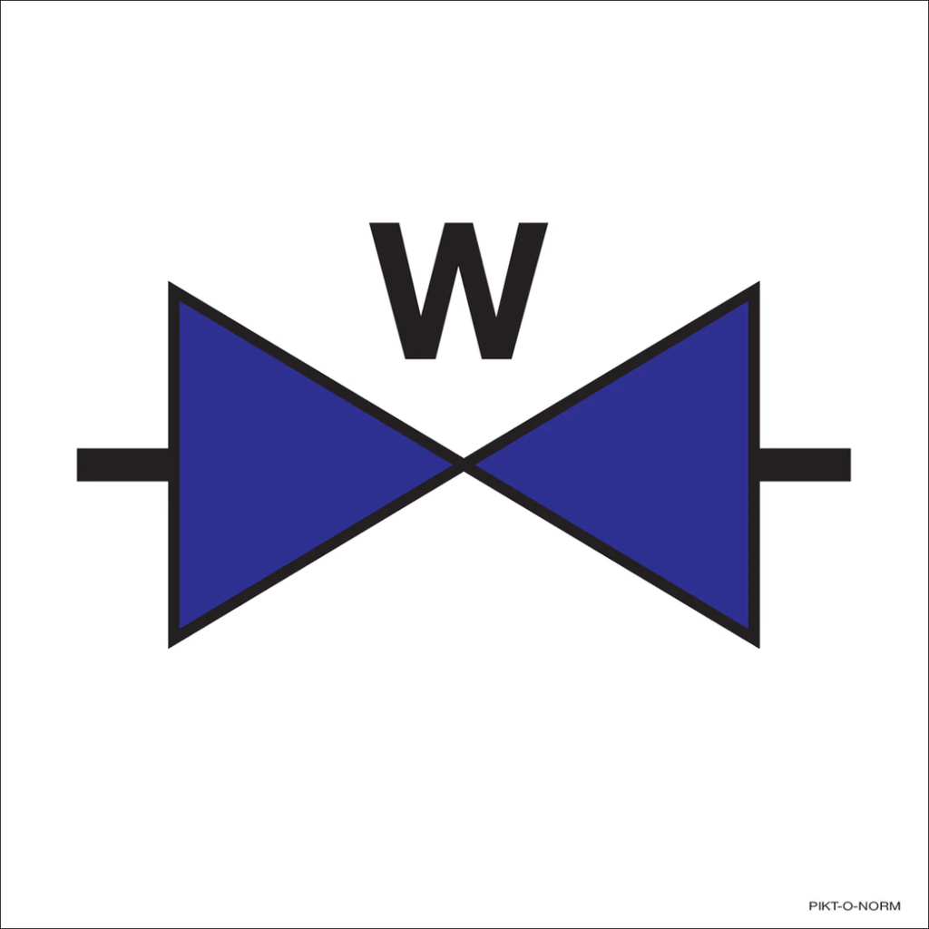 Pictogram waterafsluiter blauw wit