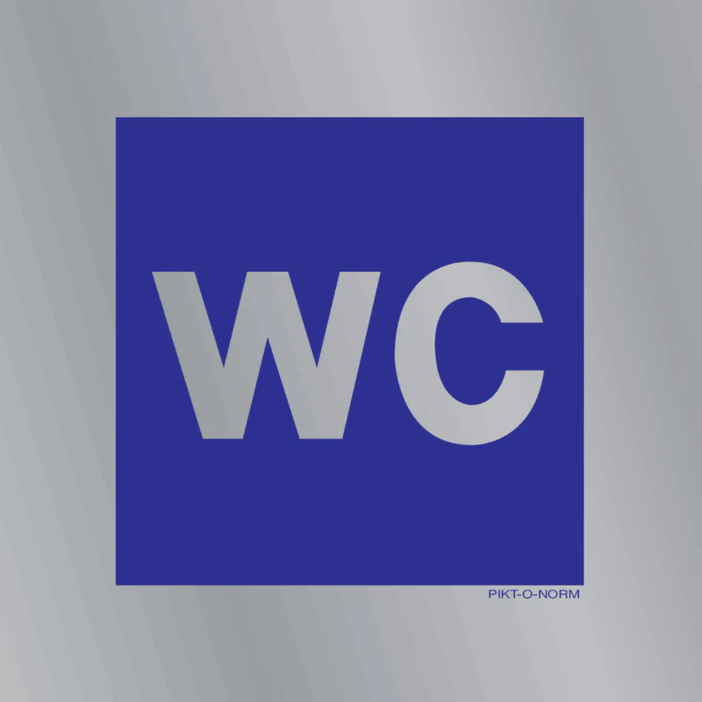 Pictogram wc algemeen blauw wit aluminium