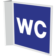 Pictogram wc algemeen blauw wit pvc haaks gemonteerd