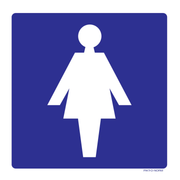 Pictogram wc dames blauw wit