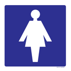 Pictogram wc dames blauw wit