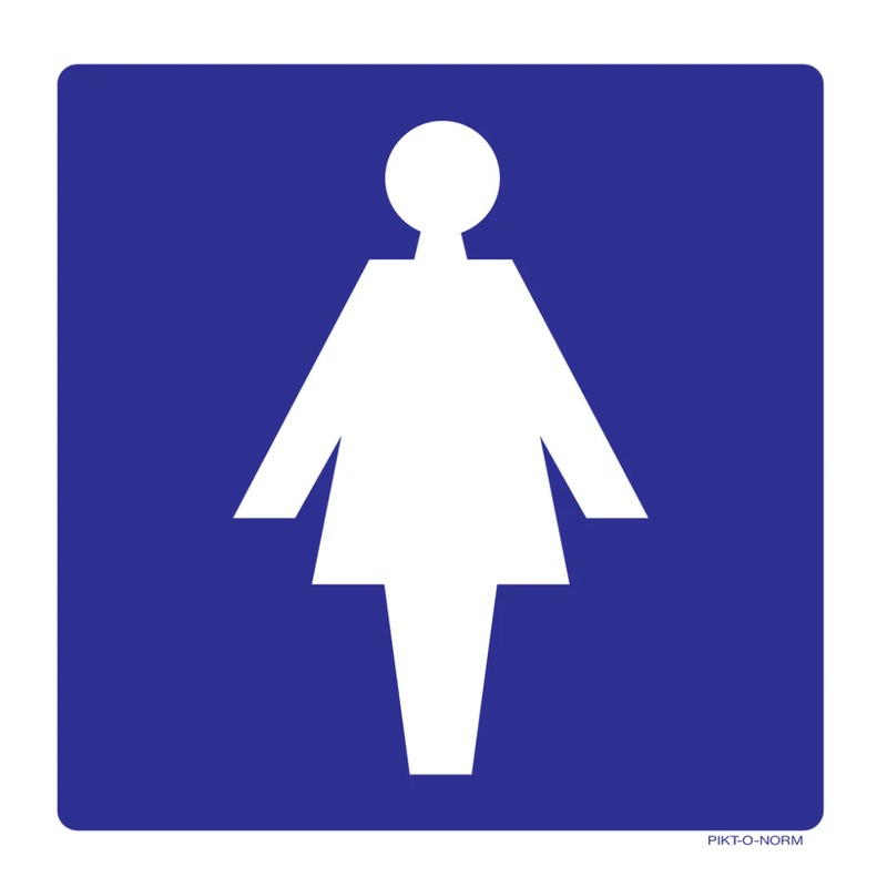 Pictogram wc dames blauw wit