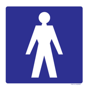 Pictogram wc heren blauw wit