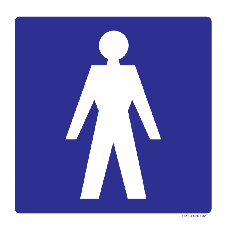 Pictogram wc heren blauw wit
