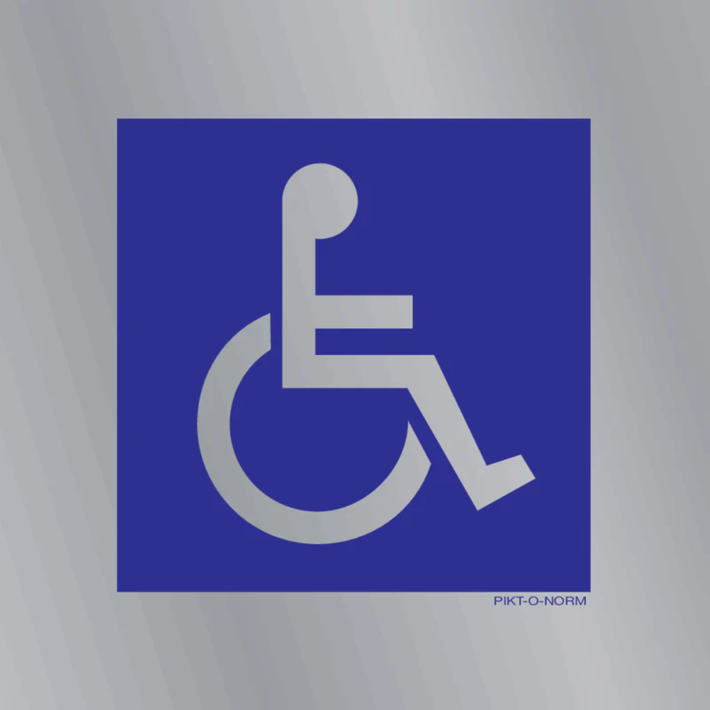 Pictogram wc personen met beperking blauw wit aluminium
